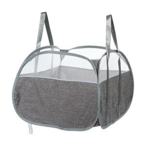 1 Pc 90L Folding Laundry Basket Breathable Hamper Gray